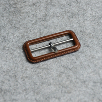 Boucle de ceinture rectangulaire personnalisée en cuir véritable pour vêtements, quincaillerie de ceinture en sangle DIY, boucles coulissantes réglables OEM