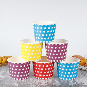 Custom printing Disposable 4 oz 8 oz 12oz 16oz Ice Cream Bucket Sundae Cups Frozen Dessert Yogurt Container Bowls with dome lid