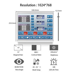 15 pulgadas TN normalmente blanco equipo industrial interfaz de interacción hombre-máquina 4:<span class=keywords><strong>3</strong></span> LVDS pantalla <span class=keywords><strong>LCD</strong></span> de 20 pines módulo <span class=keywords><strong>TFT</strong></span> <span class=keywords><strong>LCD</strong></span> - Product Image 1