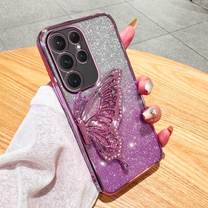 Custodia Glitterata Colorata per <span class=keywords><strong>Samsung</strong></span> Note9 e Galaxy <span class=keywords><strong>A22</strong></span> 5G, Cover Posteriore con Decorazioni Diamantate, Catena Elettroplaccata, Lavorazione Speciale - Product Image 2