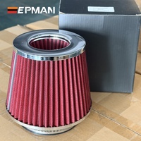 EPAA02G09K Sistema universal de admisión de aire frío de alto flujo para coche, filtro de aire tipo hongo de 102mm/89mm/76mm para cuello de admisión de 4" 3.5" 3"