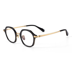 ZY-0011 <strong>Fashion</strong> Casual Solid Gold Polygon Width 54mm Titanium Plate <strong>Reading</strong> <strong>Glasses</strong> Frame For Daily Wear - Product Image 6
