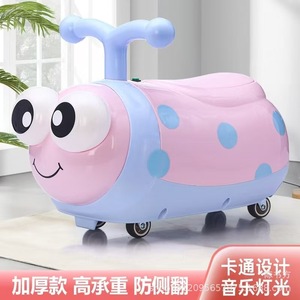 Ladybug Ride On Car For 1-3 Years Old Kids Plastic Four Wheel Balance Toy Vehicle With Handlebars And Wheels - Product Image 2