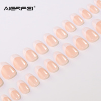 Faux ongles ovales en gel ABS français à presser, courts, certifiés CE, 24 pièces/ensemble