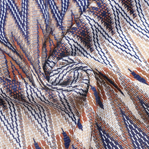 Thời trang dệt dân tộc phong cách vòng lặp chuyển 230gsm Polyester Spandex dệt kim Jacquard vải cho hàng may mặc - Product Image 2