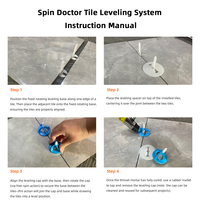 Système de nivellement de carreaux à coins filetés Spin avec clé spéciale pour un verrouillage et un déverrouillage rapides lors de la pose des carreaux