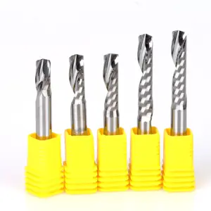 DouRuy 3A Single Flute Carbide Spiral End Mill Milling Cutter Cutting Tools For PVC Plastic Wood Aluminum Composite Board