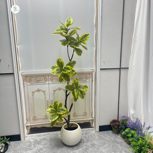 Palma Banyan Artificiale per Interni ed Esterni, Piante in Vaso, Erba Verde e Gialla, Decorazione per Casa e Ufficio, Ideale per Piccoli Spazi - Product Image 2