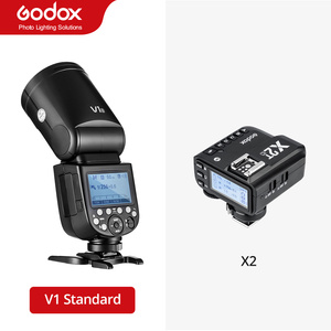 Flash portable rechargeable <span class=keywords><strong>Godox</strong></span> <span class=keywords><strong>V1</strong></span> <span class=keywords><strong>TTL</strong></span> 1/8000s HSS avec déclencheur X2t - 100Ws pour appareils photo C/N/S/F/O - Product Image 1