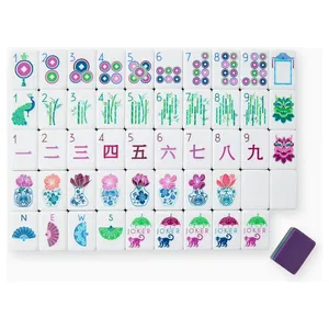 Wholesale Purple <b>Entertainment</b> Luxury 160 Acrylic Mahjong Tiles American Mahjong Block Game - Product Image 6
