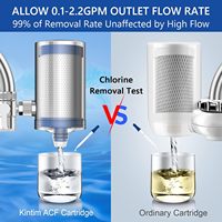 Filtre à eau pour robinet de cuisine en acier inoxydable, manuel, capacité de 1200 gallons, débit de 2,2 GPM, élimine le chlore, le plomb, les sédiments, les mauvaises odeurs
