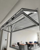 Ventanas plegables de aluminio de estilo americano Sistema plegable de vidrio de rejilla enrollable vertical para bares y cafeterías