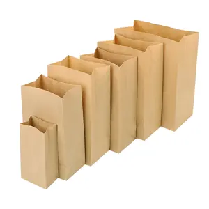 Großhandel Akzeptieren Sie benutzer definierte fett dichte Lebensmittel Papiertüte benutzer definierte billige Lebensmittel verpackung Brown Kraft papier Brotta sche