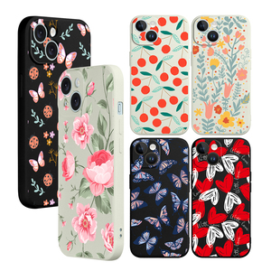 Stock lindo estampado de flores funda de teléfono de silicona a prueba de golpes funda de teléfono celular de silicona suave para <span class=keywords><strong>iPhone</strong></span> 15 Pro Max 14 13 12 11 SE3 - Product Image 1