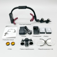 Loupes Dentaires Médicales LED 2.5X 3.5X avec Lampe Frontale, Phare Chirurgical pour Dentiste, Projecteur d'Équipement de Laboratoire Lumineux et Clair