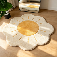 Tapis à franges en forme de fleur festonnée, motif géométrique, antidérapant, doux et moelleux, pour chambre à coucher, salon, décoration de la maison