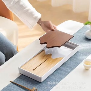 Kung Fu <b>Tea</b> <b>Tray</b> Bamboo Dry Brewing Water Storage Flat Modern Design Afternoon <b>Tea</b> Use Durable Custom Made - Product Image 2