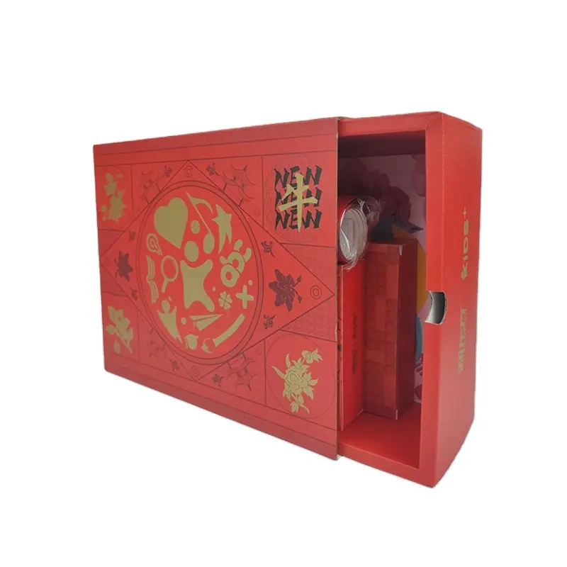 Подгонянная полноцветная красная Новогодняя Подарочная 3-слойная коробка для одежды из гофрированной бумаги