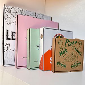 Caja de Papel Corrugado Desechable para Pizza, Resistente al Aceite, en Varios Tamaños, Reciclable - Product Image 6