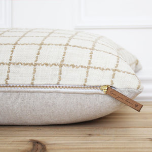 <b>Decorative</b> Designer Plaid Throw Farmhouse <b>Pillow</b> Cover 20 X 20 16 X 26 Luxury Linen Cushion Covers - Product Image 3