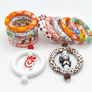 Perles de dentition en silicone pour bébé, de qualité alimentaire, non toxiques, multicolores, en gros, perles focales, stylos, bracelets, colliers, porte-clés - Product Image 6