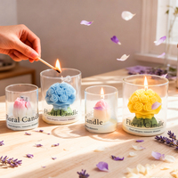 Lilin Aromaterapi Kedelai Beraroma Mawar dengan Cangkir Bunga Tulip, Hadiah Liburan Emosional Bernuansa Atmosfer, Lilin Wangi dengan Kemasan Kaca