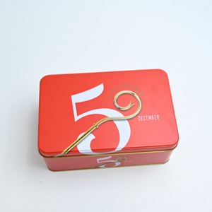 Food Grade Eco-Friendly Recyclable Rectangular Christmas Tinplate <b>Box</b> Custom Logo Printed <b>Metal</b> Hook for Holiday Candy Sweets - Product Image 6