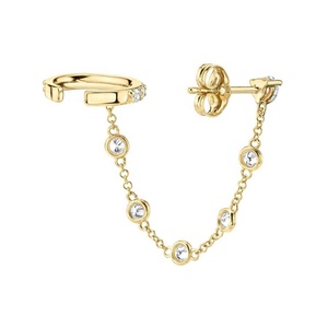 Gemnice Fashion 925 Sterling <strong>Silver</strong> <strong>Long</strong> Chain Luxury Rhinestone Ear Cuff <strong>Earring</strong> - Product Image 5