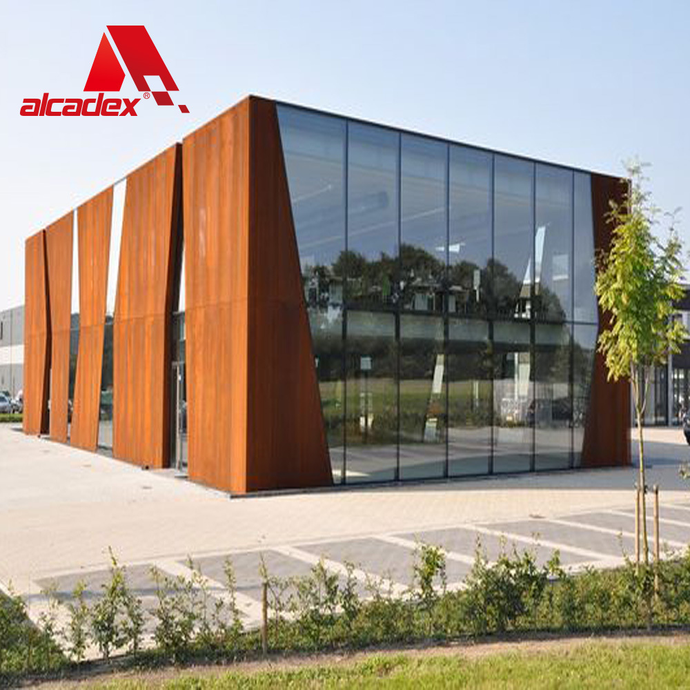 2-6mm conception de façade de mur rideau panneau en bois modèle en aluminium D'ACM composite panneau en plastique