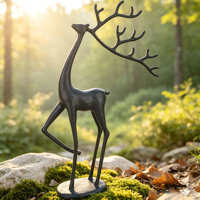 Ornement Minimaliste en Fonte, Sculpture Abstraite de Cerf, Décoration de Noël en Métal, Art Vivant, Articles de Décoration Intérieure de Luxe Léger