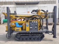 Machine de forage hydraulique sur chenilles pour puits d'eau et travaux de construction, avec compresseur d'air