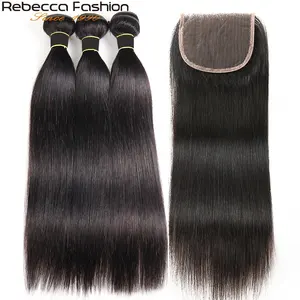 Showbeca — extension de cheveux malaisiens lisses, 100 naturels, tissage, évasée, vierge brut, 8 à 28 pouces