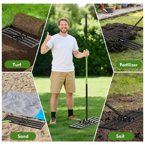 Bãi cỏ ngang cào, bãi cỏ cấp công cụ với thép không gỉ xử lý cào, thích hợp cho sân sau, vườn, sân golf, trang trại, trang trại - Product Image 3