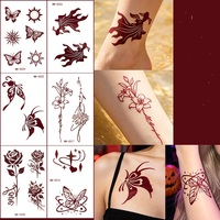 Tatouages semi-permanents imperméables à base de jus de plantes, petits tatouages temporaires réalistes en forme de papillon pour femmes, poignets, chevilles, faux tatouages
