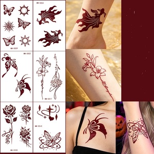 Tatouages semi-permanents imperméables à base de jus de plantes, petits tatouages temporaires réalistes en forme de papillon <span class=keywords><strong>pour</strong></span> femmes, poignets, chevilles, faux tatouages - Product Image 3