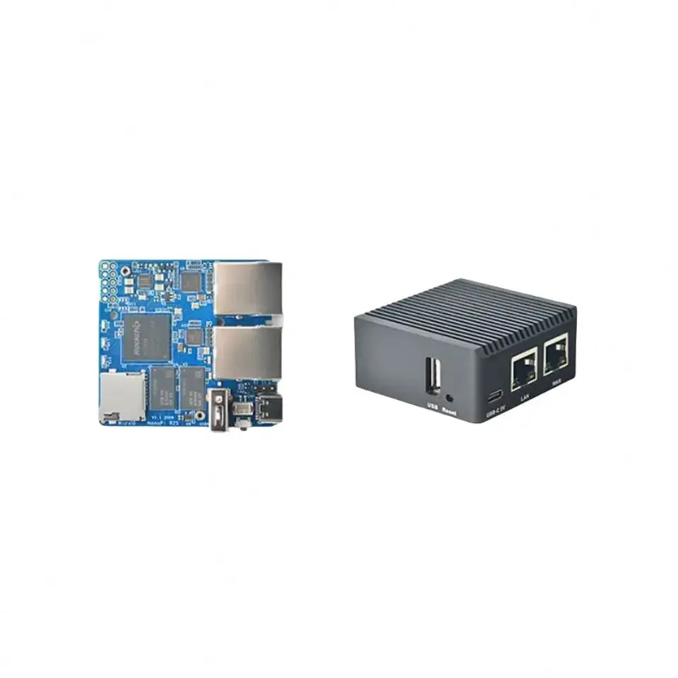 NanoPi R2S Rockchip RK3328 с ЧПУ металлический корпус мини-маршрутизатор с двумя гигабитными портами 1 ГБ SBC OpenWrt система