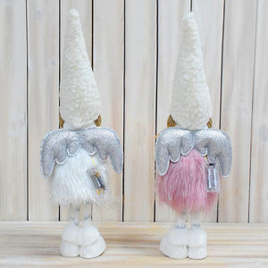 Figurines <span class=keywords><strong>de</strong></span> <span class=keywords><strong>Noël</strong></span> 2026, cadeaux, décorations pour la maison, ornements, filles debout en peluche, adorable poupée <span class=keywords><strong>ange</strong></span> LED avec étoile lumineuse - Product Image 3