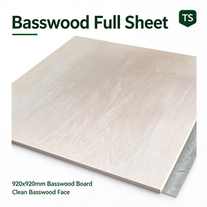 Basswood Plywood 920x920mm 1-18mm Poplar Core Basswood Sheets for Laser Cutting DIY Craft Model Making <b>Puzzle</b> <b>Toys</b> - Product Image 1