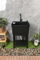 Évier multifonctionnel authentique pour extérieur et usage domestique, bac carré en plastique simple et durable, bassin de lavage pour balcon, évier utilitaire