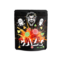En Stock impression numérique 3.5g sacs holographiques en Mylar avec coffret pour emballage de bonbons au raisin Bubblegum