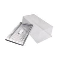Boîtes à gâteaux en plastique PLA, tailles personnalisées, couvercle rectangulaire biodégradable, Base transparente, emballage alimentaire, conteneur d'emballage