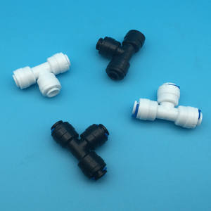 Conector en T de Conexión Rápida Tipo T, Accesorio para Purificador de Agua de 2 Puntos, Grado Alimenticio PPE, Conector Unión Negro/Blanco - Product Image 1