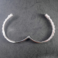 Bracelet ouvert classique en argent sterling 925 avec moissanite baguette GRA, couleur D, qualité VVS, bijoux unisexes tendance, vente chaude