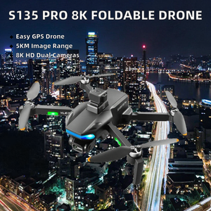 Drone GPS pliable Evonic S135 PRO pour débutants, lumières LED, double caméra FPV, télécommande, plastique ABS, transmission 5KM - Product Image 2
