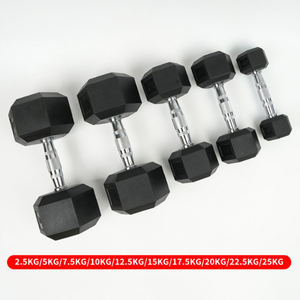 Haltères Hexagonaux <span class=keywords><strong>de</strong></span> Fitness Personnalisés pour Gymnastique à Domicile en Gros, Poids Libres en Caoutchouc - Product Image 1