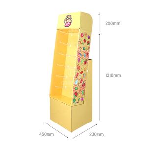 Estante de exhibición de cartón personalizado Candy Power <span class=keywords><strong>Wing</strong></span> Floor con gancho de clavija, estante de exhibición de POS de papel corrugado POP plegable para tienda minorista - Product Image 3