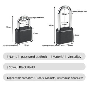 מנעול קומבינציה איכותי מסגסוגת אבץ עם 4 ספרות וקורת נעילה מעובה 7 מ\\\"מ - Product Image 5