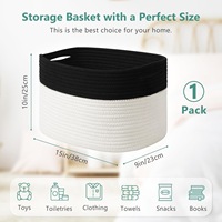 Panier de rangement en corde de coton, organiseur de bureau, boîte de rangement pour jouets, en tissu, multifonctionnel, pliable, grande capacité, modèle