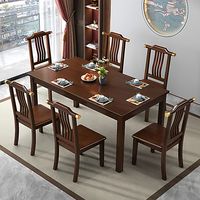 Ensemble de table et chaises rectangulaires minimalistes en chêne pour 6 personnes, pour la maison, la cuisine, le restaurant - Meubles sur mesure en gros
