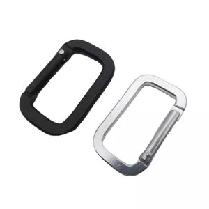 JRSGS Grosir 50MM Kait Karabiner Persegi Kustom Gantungan Kunci Karabiner Aluminium Kait Karabiner Persegi Panjang Hitam - Product Image 3